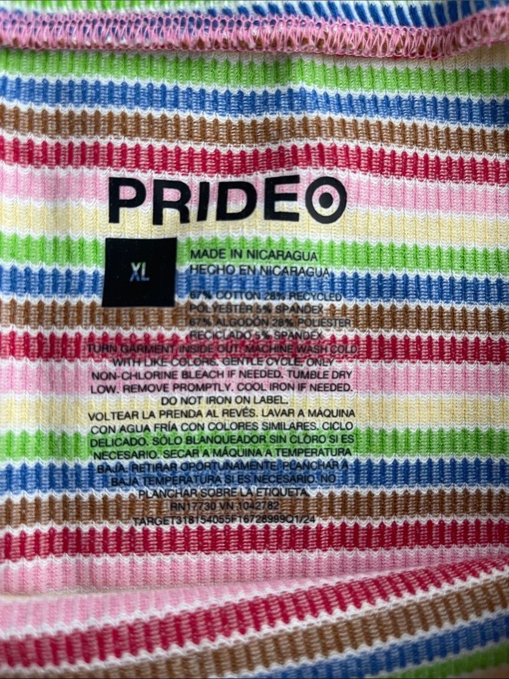 Pride Rainbow Stripe Mini Skirt‎ with Side Tie
